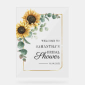 サンフラワーユーカリプタススクリプトブライダルシャワーへようこそ アクリルサイン (正面)