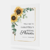 サンフラワーユーカリプタススクリプトブライダルシャワーへようこそ アクリルサイン (傾斜)