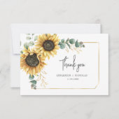 サンフラワーユーカリプタスフローラサンキュー ノートカード (正面)