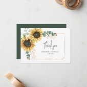 サンフラワーユーカリプタスフローラサンキュー ノートカード (正面/裏面インサイチュ)