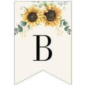 サンフラワーユーカリプタスボタニカルシックブライダルシャワー バンティングフラッグ (第2の旗)