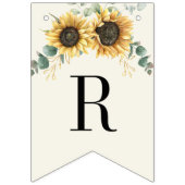 サンフラワーユーカリプタスボタニカルシックブライダルシャワー バンティングフラッグ (第3の旗)