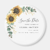 サンフラワーユーカリプトゥスイエローフローラ保存日 マグネット (正面)