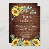 サンフラワーユーカリプトゥスウォーターカラーブランチ&バブリー 招待状 (正面/裏面)