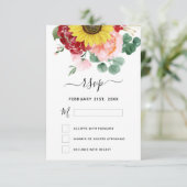 サンフラワーユーカリプトゥスカントリーウォーターカラーRSVP 招待状 (スタンド正面)