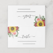 サンフラワーユーカリプトゥスカントリー水結婚色の プレイスカード (外部開封)