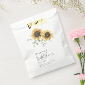 サンフラワーユーカリプトゥスグリーンリーブライダルシャワー フェイバーバッグ (封をした状態)