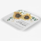 サンフラワーユーカリプトゥスグリーンリーブライダルシャワー ペーパープレート (傾斜あり)