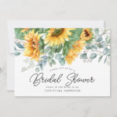 サンフラワーユーカリプトゥスグリーンリーブライダルシャワー 招待状 (正面)
