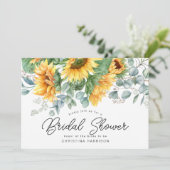サンフラワーユーカリプトゥスグリーンリーブライダルシャワー 招待状 (スタンド正面)