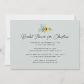 サンフラワーユーカリプトゥスグリーンリーブライダルシャワー 招待状 (裏面)