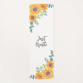 サンフラワーユーカリプトゥスグリーンリーヨガ引用文 ヨガマット (正面)