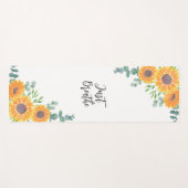 サンフラワーユーカリプトゥスグリーンリーヨガ引用文 ヨガマット (正面(横))