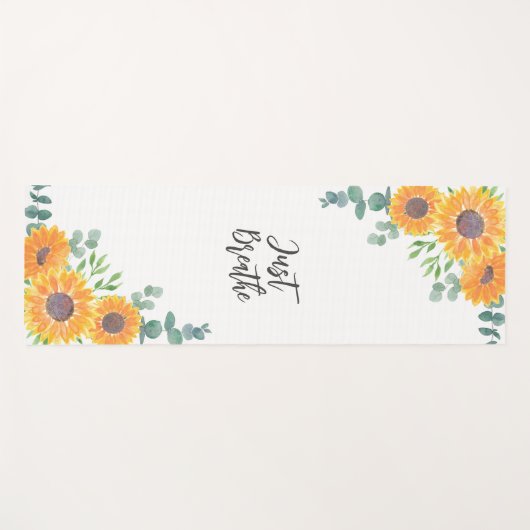 サンフラワーユーカリプトゥスグリーンリーヨガ引用文 ヨガマット (正面(横))