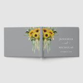 サンフラワーユーカリプトゥスグレーイエロー秋の結婚式 ゲストブック (全面)