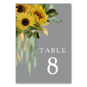 サンフラワーユーカリプトゥスグレー秋の結婚式 テーブルナンバー (裏面)