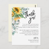 サンフラワーユーカリプトゥスサンキュアユー披露宴カード ポストカード (正面/裏面)