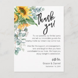 サンフラワーユーカリプトゥスサンキュアユー披露宴カード ポストカード