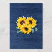 サンフラワーユーカリプトゥスストリングライツネイビー結婚ズ 招待状 (裏面)