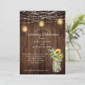 サンフラワーユーカリプトゥスストリングライツメイソンジャース 招待状 (スタンド正面)