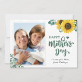 サンフラワーユーカリプトゥスハッピーマザーズデイ写真 カード (正面)