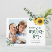 サンフラワーユーカリプトゥスハッピーマザーズデイ写真 カード (スタンド正面)