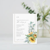 サンフラワーユーカリプトゥスバジェット結婚式招待状 (スタンド正面)