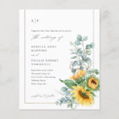 サンフラワーユーカリプトゥスバジェット結婚式招待状 (正面)