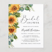 サンフラワーユーカリプトゥスブライダルシャワー招待 (正面)