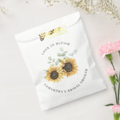 サンフラワーユーカリプトゥスラブ開花ブライダルシャワー フェイバーバッグ (封をした状態)