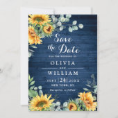 サンフラワーユーカリプトゥス素朴ウォーター結婚カラー セーブザデート (正面)