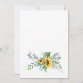 サンフラワーユーカリプトゥス素朴ウォーター結婚カラー 招待状 (裏面)