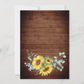 サンフラワーユーカリプトゥス素朴ウォーター結婚カラー 招待状 (裏面)