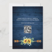 サンフラワーユーカリプトゥス素朴ウォーター結婚カラー 招待状 (裏面)