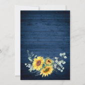 サンフラワーユーカリプトゥス素朴ウォーター結婚カラー 招待状 (裏面)