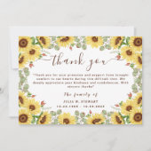 サンフラワーユーカリプトゥス葬式ありがとうご注意 カード (正面)