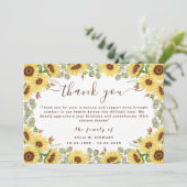 サンフラワーユーカリプトゥス葬式ありがとうご注意 カード (スタンド正面)