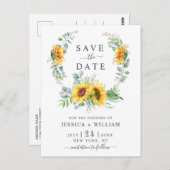 サンフラワーユーカリリースウェディングザデイト ポストカード (正面/裏面)