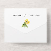 サンフラワーユーカリ両親結婚の オールインワン招待状 (裏面)