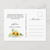 サンフラワーユーカリ写真卒業ありがとう 案内ポストカード (裏面)