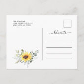 サンフラワーユーカリ写真卒業ありがとう 案内ポストカード (裏面)