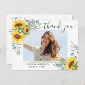 サンフラワーユーカリ写真卒業ありがとうP ポストカード (正面/裏面)