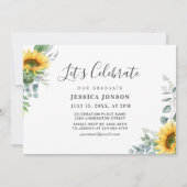 サンフラワーユーカリ写真卒業パーティー 招待状 (裏面)