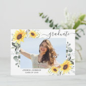 サンフラワーユーカリ写真卒業パーティー 招待状 (スタンド正面)