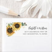 サンフラワーユーカリ差出人住所 ラベル (インサイチュ)