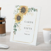 サンフラワーユーカリ幾何学カードとギフト 台座サイン (インサイチュ)
