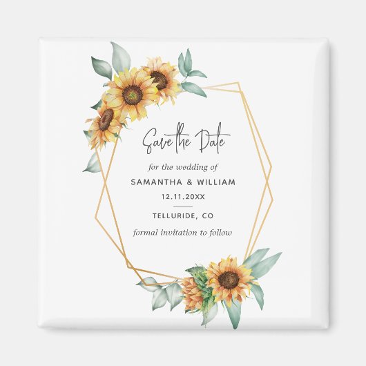 サンフラワーユーカリ幾何学保存日 マグネット (正面)