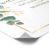 サンフラワーユーカリ幾何結婚的ウェルカム ポスター (角)