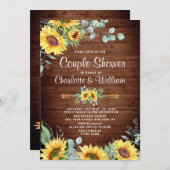 サンフラワーユーカリ水彩夫婦シャワー 招待状 (正面/裏面)