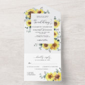 サンフラワーユーカリ素朴フローラ結婚式RSVP オールインワン招待状 (内側)